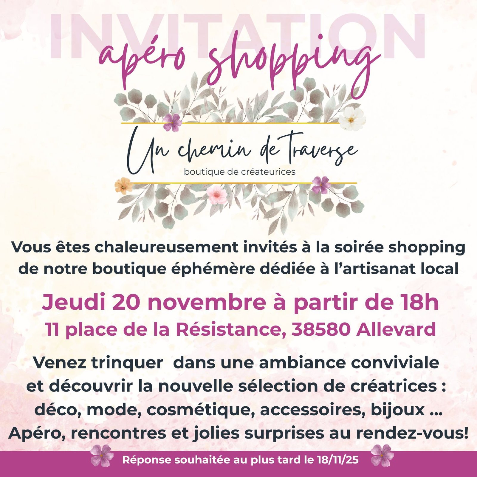 BOUTIQUE DE CREATEURS UN CHEMIN DE TRAVERSE